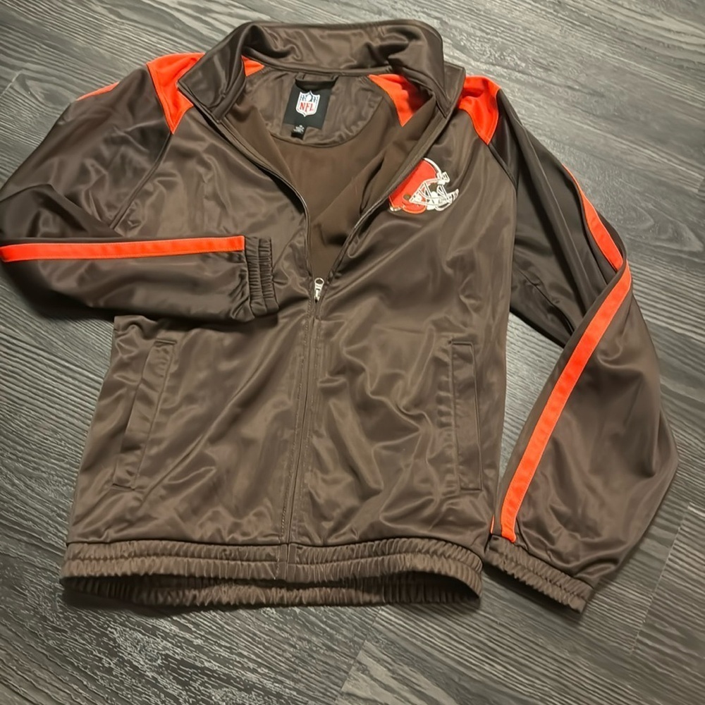 🍍NFL CLEVELAND BROWNS FULL ZIP UP-POCKETS-SIZE MED🍍AK
